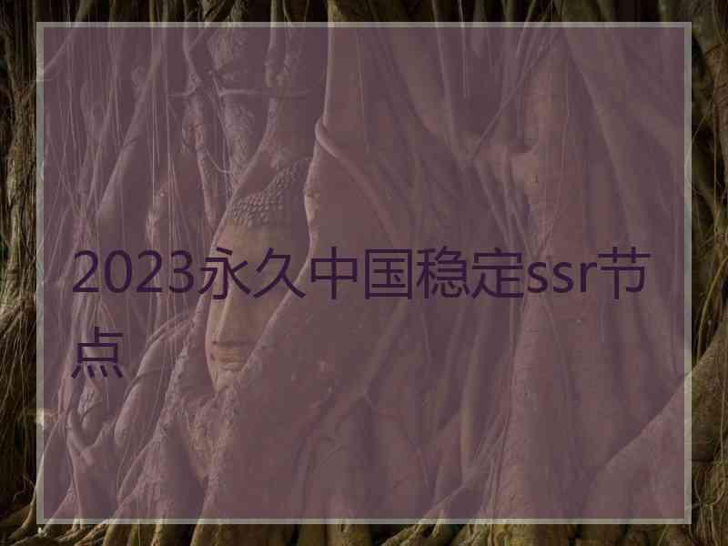2023永久中国稳定ssr节点